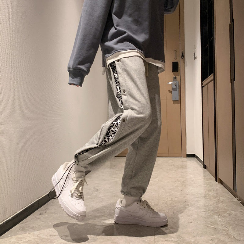 Men Pants Drawstring Ankle-Tied