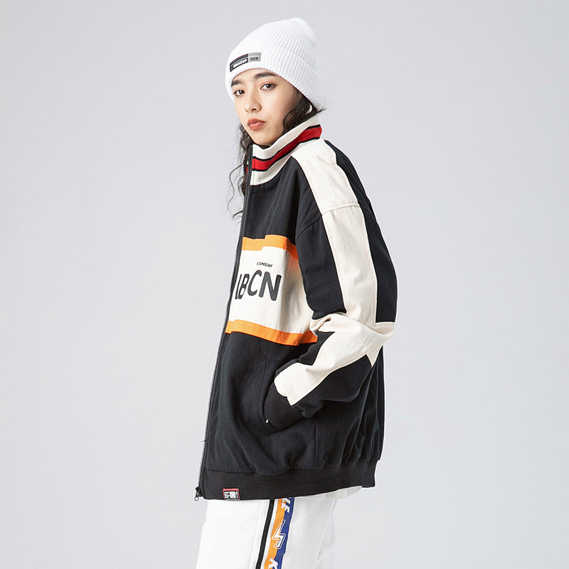 Varsity Men's Spring Retro Baseball Jacket plus Size Sports Retro Trousers Trend Student Stand Collar Workwear Jacket Male Versatile Tops Men Shacket Men Jacket