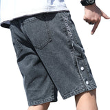 Men Jean Shorts Jeans Men Summer Denim Shorts Men's Slim Straight Pants Men's Trendy Retro Distressed Men's Pants
