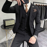 Men Suit Plaid Slim Fit One Button Two-Piece Set