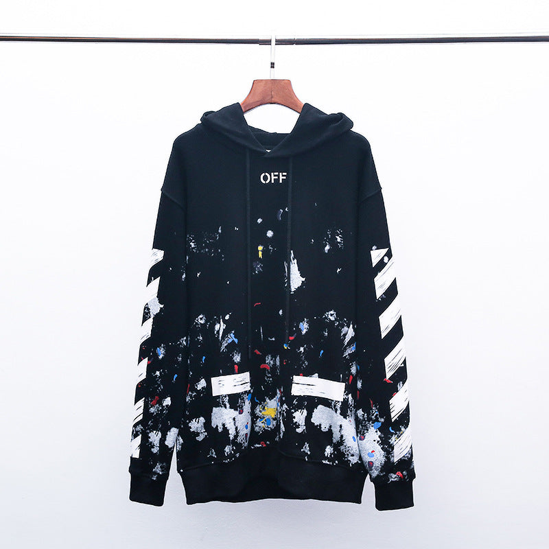 Autumn And Winter Fireworks Paint-Splashing Style Graffiti Hooded Sweater For Men And Women
