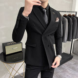 Men Suit Double Breasted Three-Piece Set