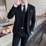 Mens Graduation Outfits Suit Men's Suit Three-Piece Business Men's Business Clothing Groomsman Suit Wedding Men's Clothing