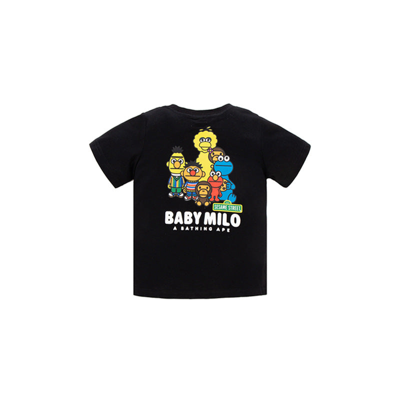A Ape Print for Kids T Shirt Short Sleeve T-shirt Hip Hop Men and Women Fashion Baby