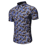 Men's Summer Men's Loose Short Sleeve Shirt Printed Shirt Casual Beach Men's Shirt