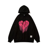 Mens Fall Outfits Letter Graffiti Printed Hoodie Loose Long Sleeve Jacket