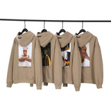 Fog Essentials Hoodie Autumn and Winter Limited Figure Head round Neck Pullover Velvet Padded Hooded Sweatshirt