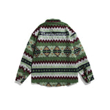 Men Shacket Long Sleeve Autumn Shirt Autumn Retro Pattern Long Sleeve Shirt All-Match Loose Unisex Style Shirt for Men