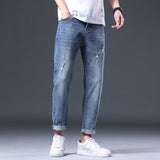 Men Distressed Jeans Man Ripped Jean Destructed Denim Pants Man Spring Summer Jeans Spring Stretch Ripped Jeans Men Men Jeans