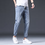 Man Spring Summer Jeans Spring Slim-Fitting Stretch Light Blue Jeans Men's Jeans