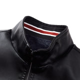 Two Tone Leather Jacket Men's Winter Men's Stand Collar Color Matching Pu Motorcycle Clothing Coat