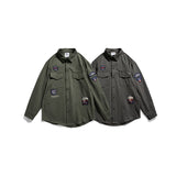 Men Shacket Long Sleeve Autumn Shirt Autumn Leisure Shirt Solid Color Retro Shirt for Men