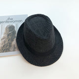 Italian Fedora Hats Plaid Woolen Hat Autumn and Winter Fedora Hat Men