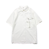 Harajuku Clothing Men's Casual Shirts Summer Short Sleeve Shirt Men's and Women's Loose Cardigan Top Tide