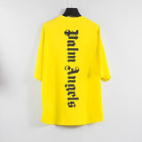 Palm Angels Angel Vertical Bar Letter Printing Batwing Sleeve Drop Shoulder T-shirt Loose Men and Women