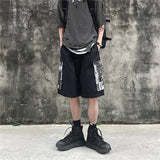 Harajuku Clothes Men's Casual Shorts Summer Retro Overalls Men's and Women's Casual Pants