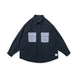 Men Shacket Long Sleeve Autumn Shirt Autumn Student Casual Shirt Contrast Color Shirt Men