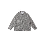 Mens Fall Outfits Loose Cartoon Leopard-Print Long-Sleeved Shirt Casual Top