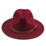 Fedora Hat Flat Top Jazz Top Hat Autumn and Winter Men and Women British Woolen Hat