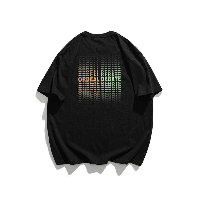 2022 Summer Man T Shirt Gradient Letter Printing