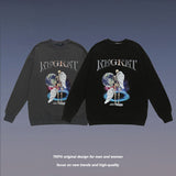 Men Fall Outfits Vintage Floral Print Long Sleeves T-shirt Loose Sweater