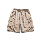 Men Shorts Men's Clothes Summer Wear Vintage Men's Shorts Casual Loose Two Bags Tooling Elastic Shorts