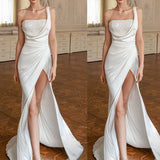 Bohemian Chic Wedding Dress Sexy Slit Dress Slim Fit Long Dress