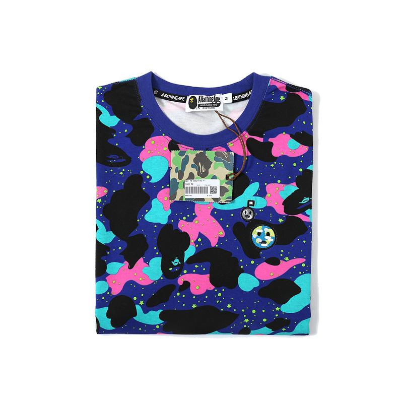 A Ape Print T Shirt Galaxy Travels Camouflage T-shirt Short Sleeve
