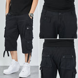 Men's Capris Pants below the Knee Shorts Summer plus Size Workwear Men's Loose Casual Shorts