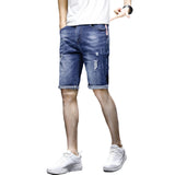 Men Jean Shorts Denim Shorts Men's Summer Straight Youth Five Points Pirate Shorts Tide