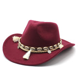 Wester Hats Autumn and Winter Western Cowboy Ethnic Style Woolen Jazz Top Hat