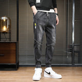 Men Summer Jeans Spring Ankle-Tied Loose Stitching Harem Jeans plus Size Retro Sports Trousers Men