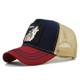 Wolf Print Cap Animal Embroidery Baseball Cap Animal Wolf Embroidered Hat Mesh Peaked Cap Curved Brim Visor Mesh Cap