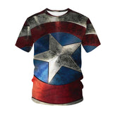 Captain America T Shirt 3D Digital Printing Men's Casual Short-Sleeved T-shirt