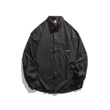 Men Shacket Long Sleeve Autumn Shirt Autumn Men's Shirt Back Letter Printing