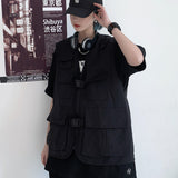 Harajuku Clothing Men's Casual Shirts Summer Workwear Male Cardigan Top