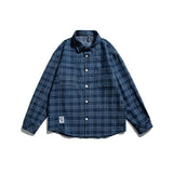 Men Shacket Long Sleeve Autumn Shirt Fall Lapels Cardigan Casual Plaid Shirt