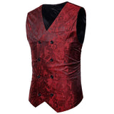 Tuxedo Vests Men Suit Vest Casual Coat Vest Fashion Printed Gentleman Men's Color Matching