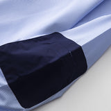 Men Shacket Long Sleeve Autumn Shirt Autumn Color Contrast Patchwork Long Sleeve Shirt Neutral Cityboy Striped Shirt