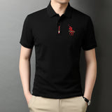 USPA Shirts Short-Sleeved T-shirt Summer Business Men's Embroidery Lapel Polo Shirt
