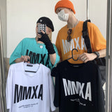 Harajuku Clothing Men's T-shirt Classic Shirts Short Sleeve Letter Print T-shirt Loose Men's and Women's Pullover Top Bottoming