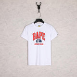 A Ape Print T Shirt Black White Summer Cartoon Letter Print Casual Short Sleeve T-shirt