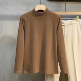 Men Long Sleeve T-Shirts Half Turtleneck Bottoming Shirt