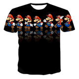 Anime Tshirts Aesthetic Men's Shirt T-shirt 3D Cartoon Characters Mario Printed Short Sleeve Men