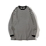 Men Fall Outfits Vintage Stripe Casual Loose Long Sleeve T-shirt Top