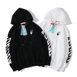 Autumn And Winter Inkjet Arrow Pattern Velvet Padded Hooded Sweatshirt Men And Women Same Style