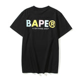 A Ape Print T Shirt Summer Loose Leisure Pullover Letter Short Sleeve T-shirt