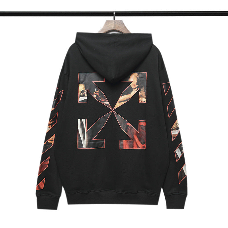 Autumn And Winter Printed Long-Sleeved Hooded Sweater Men'S And Women'S Bottoming Shirt