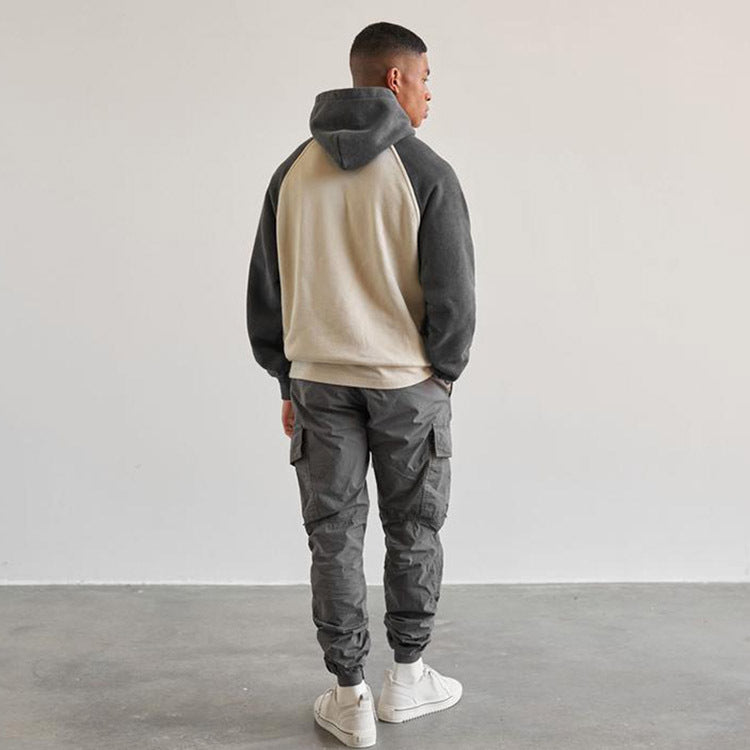 Present Letter Print Hoodie Present Color Matching Retro Hooded Sweater Couple Hoodie