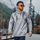 Men plus Size Sweater Autumn and Winter Bottoming Pullover Sweater Gray Thickened Warm Knitted Jacket